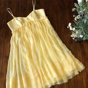 NWT Laundry by Design Yellow Chiffon Dress, Size 6